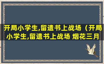 开局小学生,留遗书上战场（开局小学生,留遗书上战场 烟花三月大笨象）